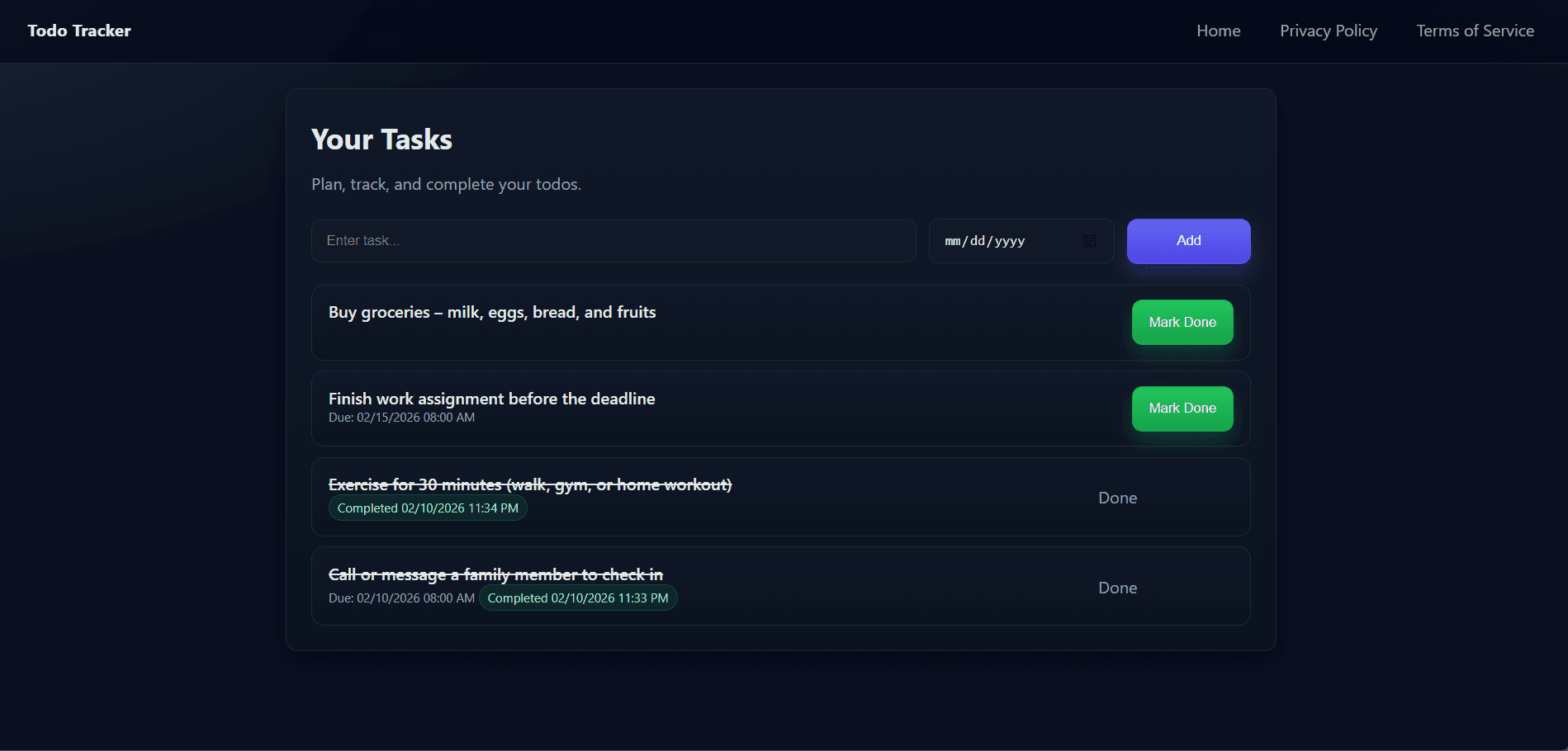 Todo Management System (ASP.NET & React)