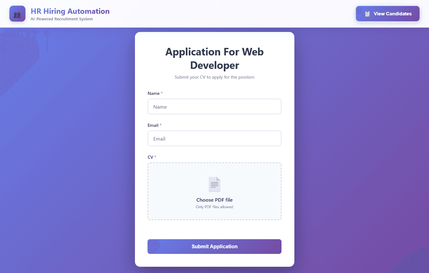 UI HR Hiring Automation